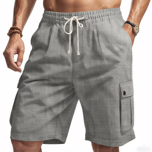 Short cargo homme – Coupe décontractée – Taille élastique – Tissu respirant – Multi-poches