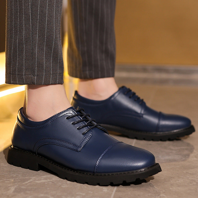 Chaussures Derby homme – Cuir lisse – Bout droit – Semelle en caoutchouc – Habillé