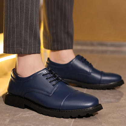 Chaussures Derby homme – Cuir lisse – Bout droit – Semelle en caoutchouc – Habillé