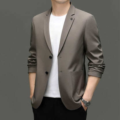 Veste homme – Coupe slim – Tissu léger – Revers cranté – Fermeture 2 boutons