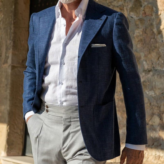 Blazer homme – Coupe slim – Tissu respirant – 2 boutons – Style élégant affaires