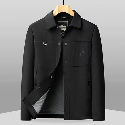 Veste homme business décontractée – Coupe classique – Col à revers – Fermeture boutonnée