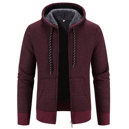 Gilet à capuche homme – Coupe décontractée – Maille douce – Fermeture zippée