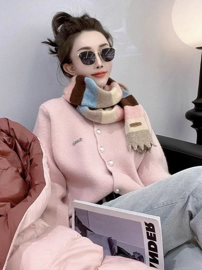 Gilet femme – Coupe décontractée – Laine douce – Boutonnage asymétrique – Manches longues