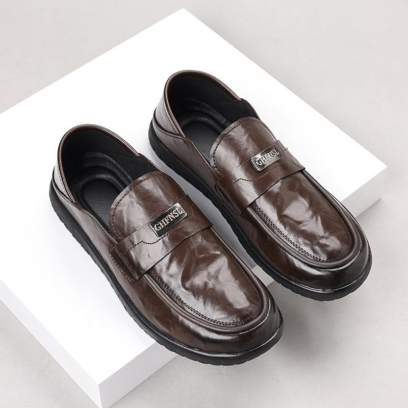 Mocassins homme – Cuir lisse – Enfilage facile – Semelle en caoutchouc – Style habillé