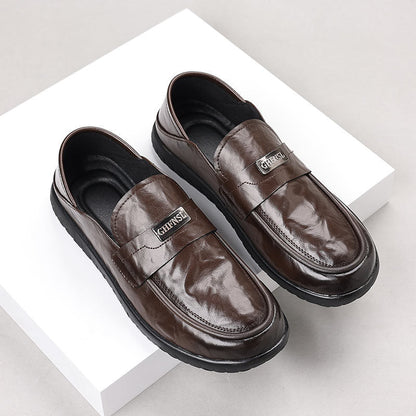 Mocassins homme – Cuir lisse – Enfilage facile – Semelle en caoutchouc – Style habillé