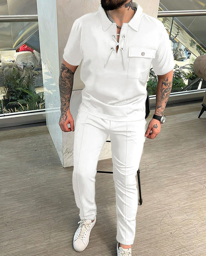 Ensemble Homme Chemise et Pantalon – Coupe Slim – Tissu Léger Respirant – Style Chic Décontracté