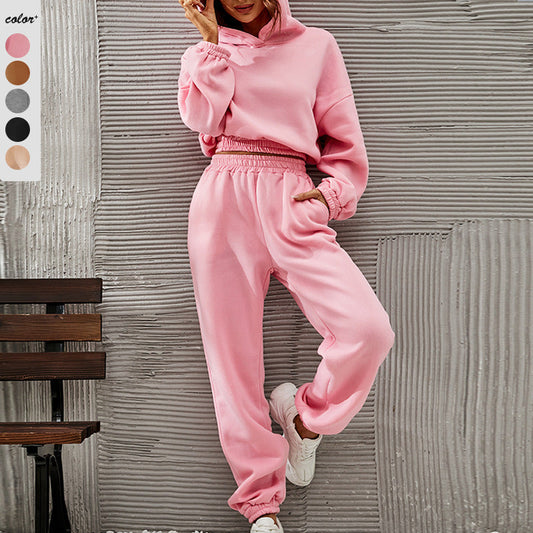 Survêtement Femme – Coupe Décontractée – Maille Douce – Capuche – Pantalon Fuselé