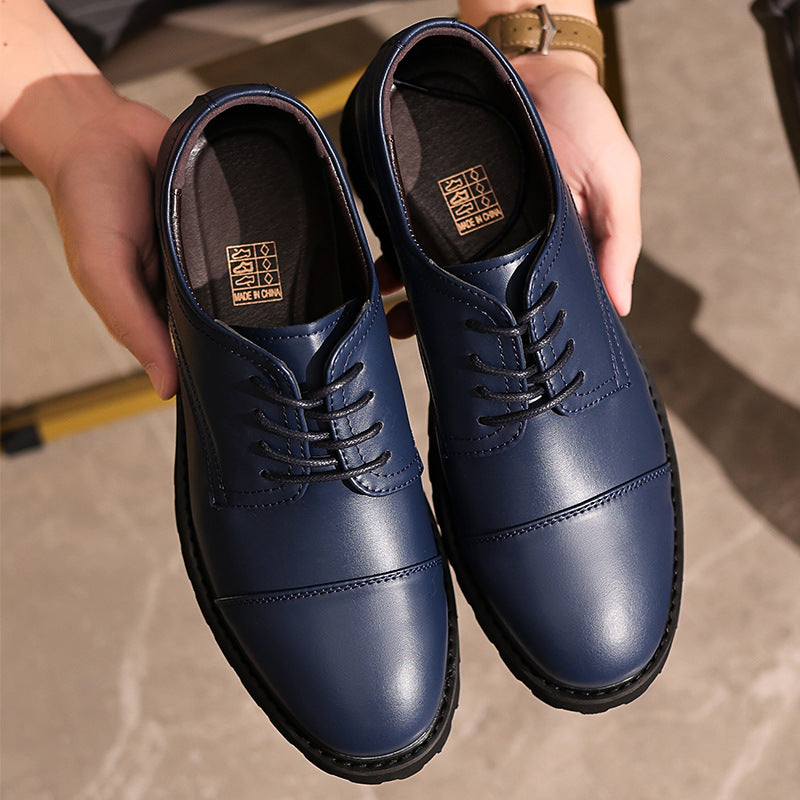 Chaussures Derby homme – Cuir lisse – Bout droit – Semelle en caoutchouc – Habillé