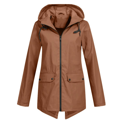 Veste coupe-vent femme – Coupe décontractée – Capuche réglable – Imperméable légère