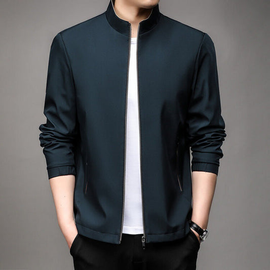 Veste homme – Coupe ajustée – Col montant – Fermeture zippée – Style business casual