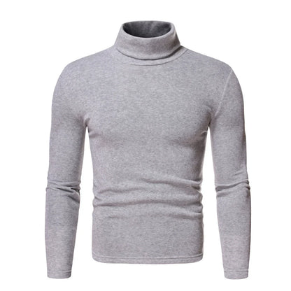 T-shirt col roulé homme – Coupe ajustée – Tissu stretch doux – Manches longues