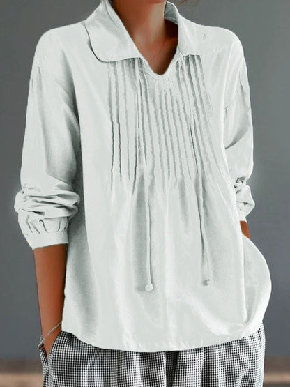 Chemise femme à manches longues – Coupe décontractée – Tissu respirant – Col classique