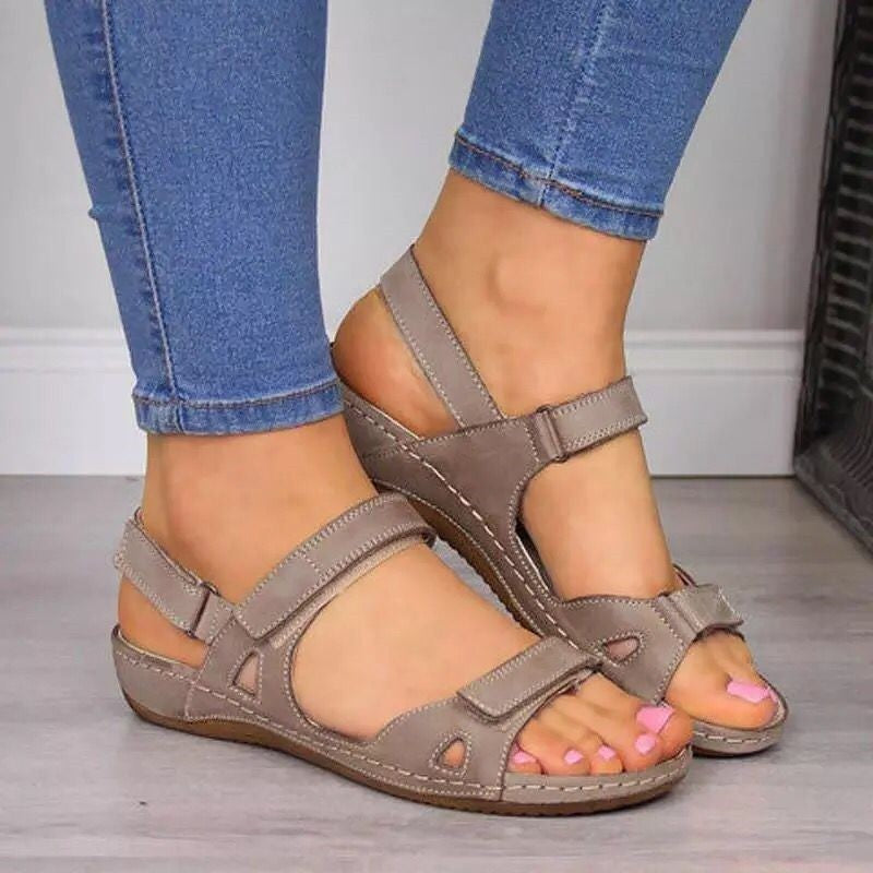 Sandales femme – Semelle plateforme – Bout ouvert – Brides ajustables confortables