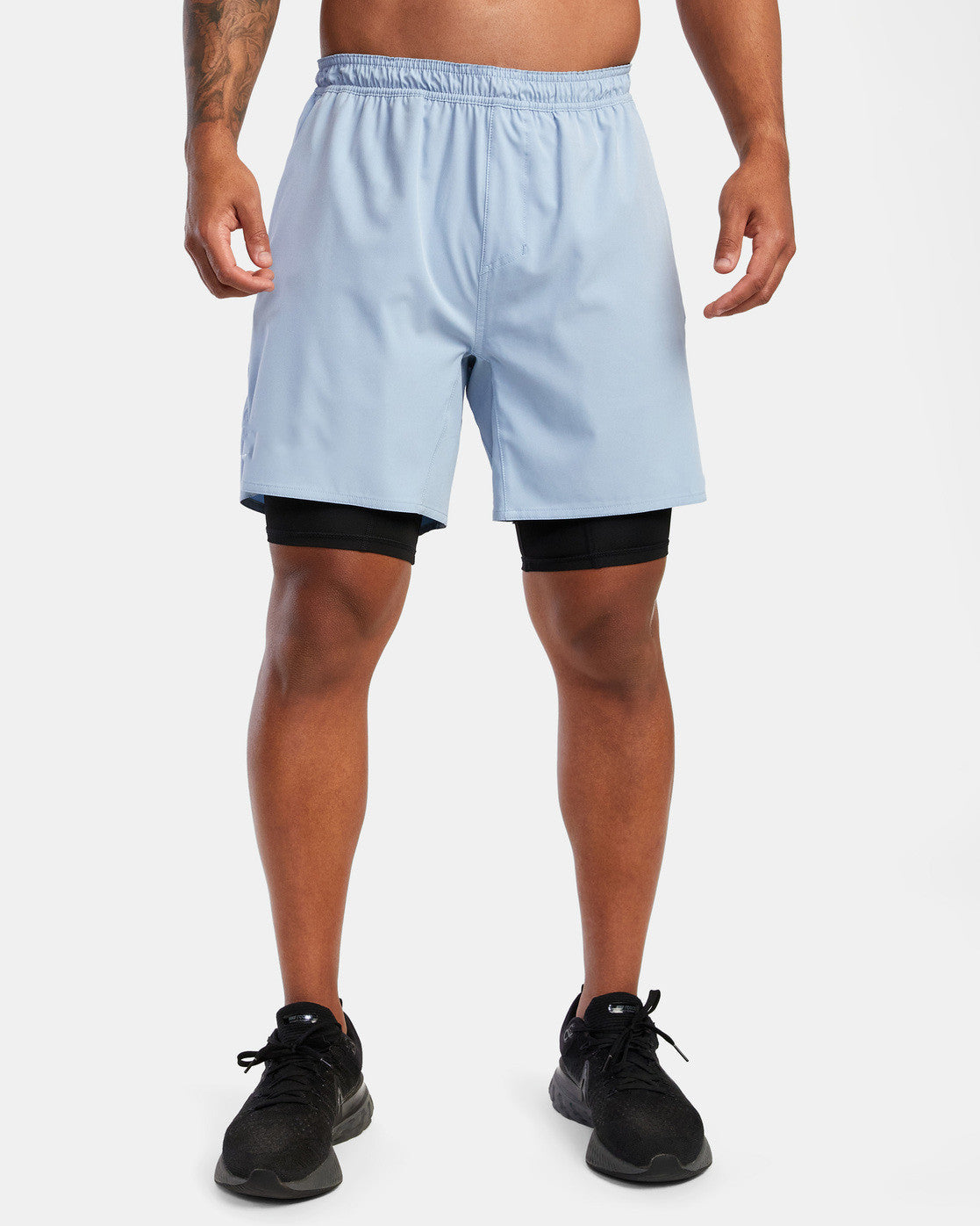 Short de sport homme – Coupe décontractée – Double couche – Tissu respirant – Longueur genou
