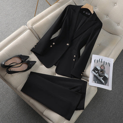 Tailleur pantalon femme – Coupe cintrée – Blazer 1 bouton – Tissu fluide élégant