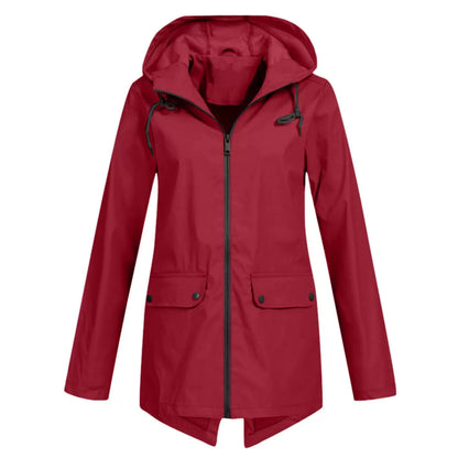 Veste coupe-vent femme – Coupe décontractée – Capuche réglable – Imperméable légère