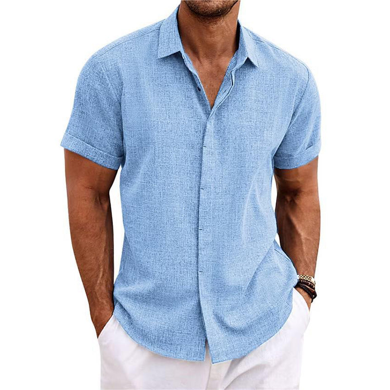 Men’s Short Sleeve Button Down Shirt with Relaxed Fit