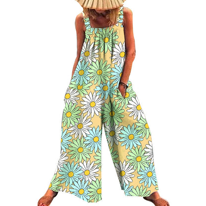 Combinaison Femme – Coupe Ample – Jambes Larges – Sans Manches – Tissu Léger Respirant