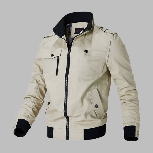 Blouson bomber homme – Coton respirant – Coupe décontractée – Fermeture zippée