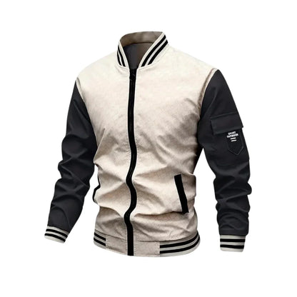 Blouson bombers homme – Coupe standard – Tissu respirant – Fermeture zippée – Poche manche