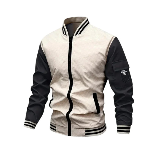 Blouson bombers homme – Coupe standard – Tissu respirant – Fermeture zippée – Poche manche