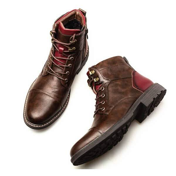 Bottes en cuir haut de gamme, confortables et polyvalentes pour hommes