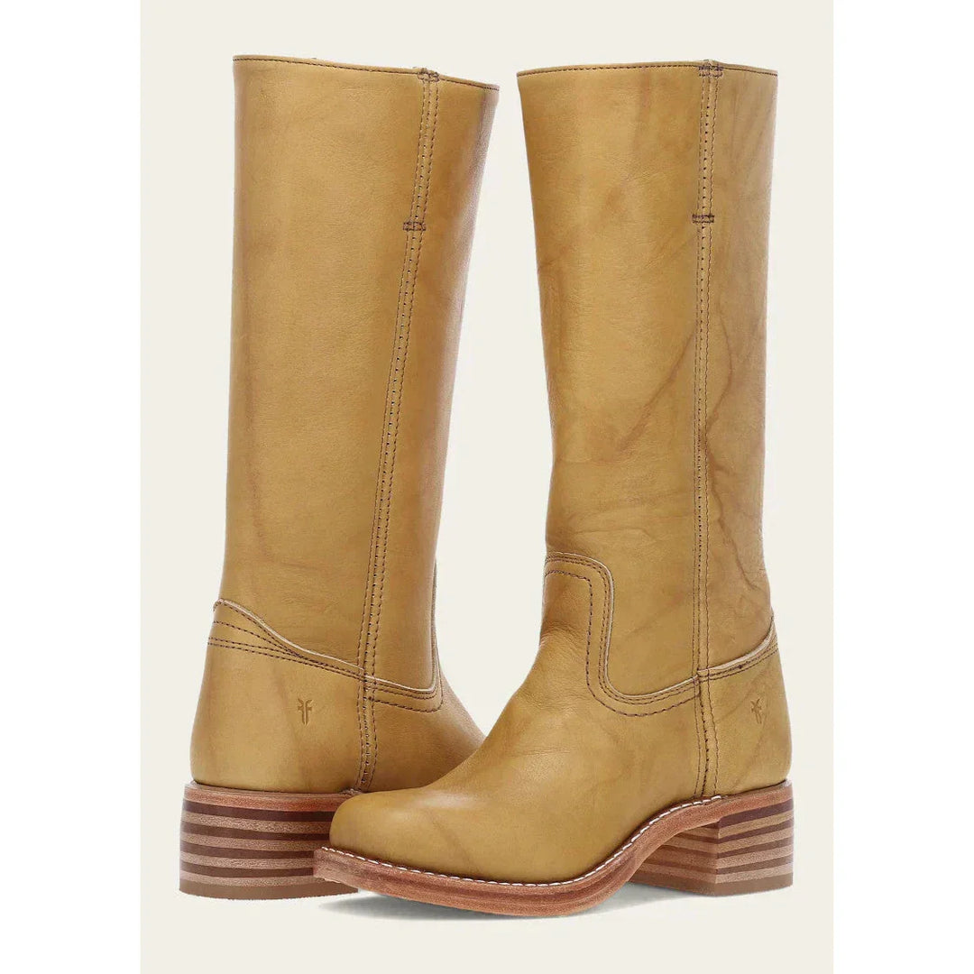 Bottes femme hautes – Cuir lisse – Coupe structurée – Bout rond – Petit talon