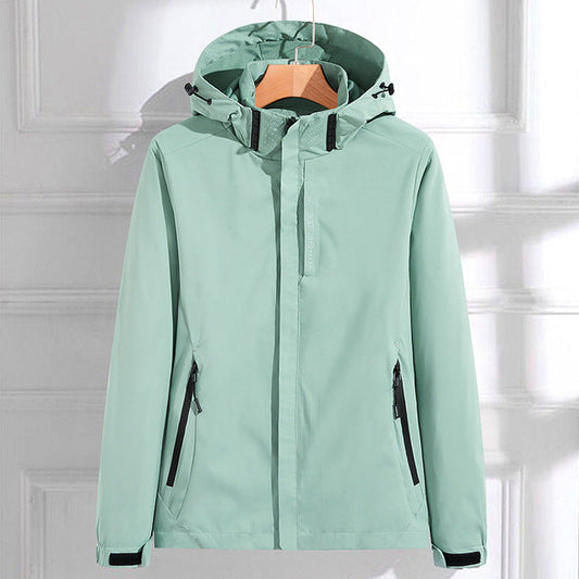 Veste imperméable femme – Capuche réglable – Fermeture zippée – Coupe mi-longue