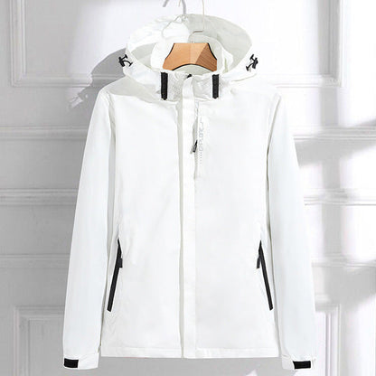 Veste imperméable femme – Capuche réglable – Fermeture zippée – Coupe mi-longue