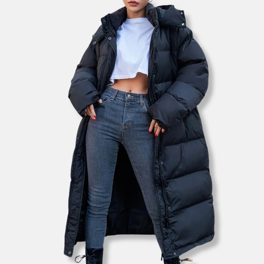 Manteau long femme – Doudoune oversize – Capuche – Matelassé imperméable
