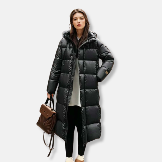 Manteau matelassé femme – Coupe oversize – Longue – Capuche – Chaud et confortable