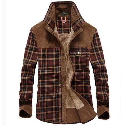 Veste homme – Coupe décontractée – Laine touché doux – Doublure polaire – Motif carreaux