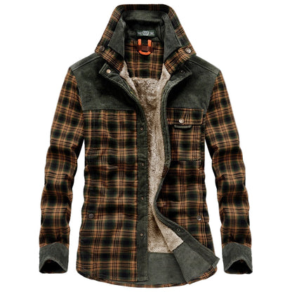 Veste homme – Coupe décontractée – Laine touché doux – Doublure polaire – Motif carreaux