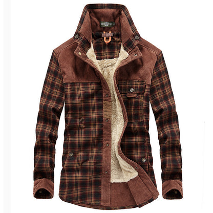 Veste homme – Coupe décontractée – Laine touché doux – Doublure polaire – Motif carreaux