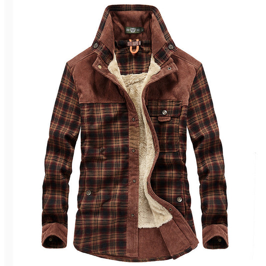 Veste homme – Coupe décontractée – Laine touché doux – Doublure polaire – Motif carreaux