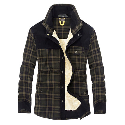 Veste homme – Coupe décontractée – Laine touché doux – Doublure polaire – Motif carreaux