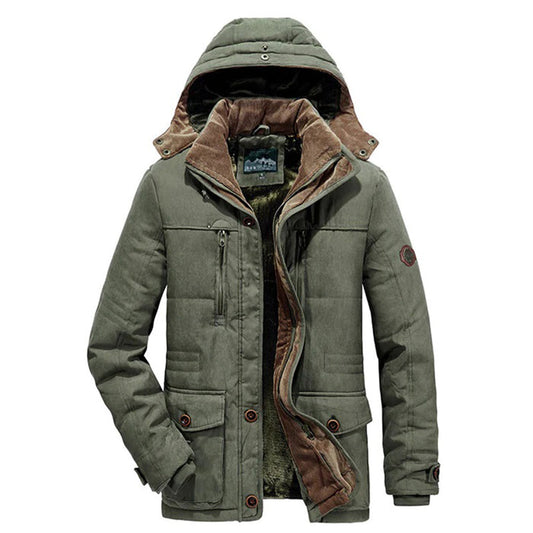 Veste homme – Coupe régulière – Doublure polaire – Capuche amovible – Déperlant