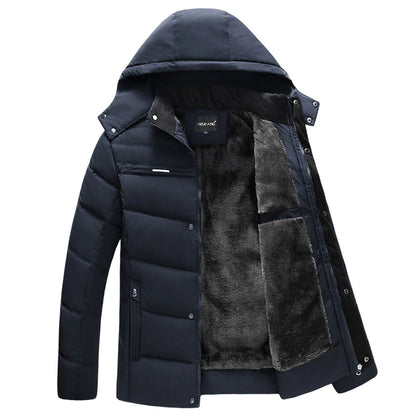 Veste homme matelassée – coupe regular – capuche – doublure effet fourrure – zippée