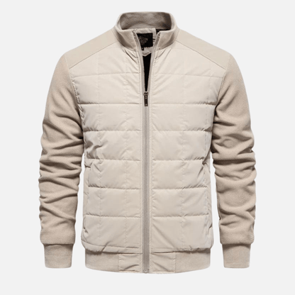 Homme Veste - Tissu Tissé Matelassé - Coupe Slim - Col Montant