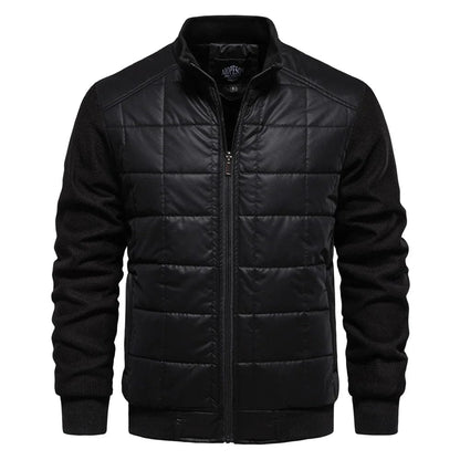 Homme Veste - Tissu Tissé Matelassé - Coupe Slim - Col Montant