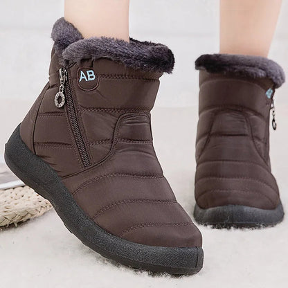 Bottes neige femme – Mi-mollet – Imperméables – Doublure fourrure – Fermeture zippée