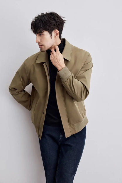 Veste homme – Coupe décontractée – Col classique – Poignets côtelés – Boutonnage devant