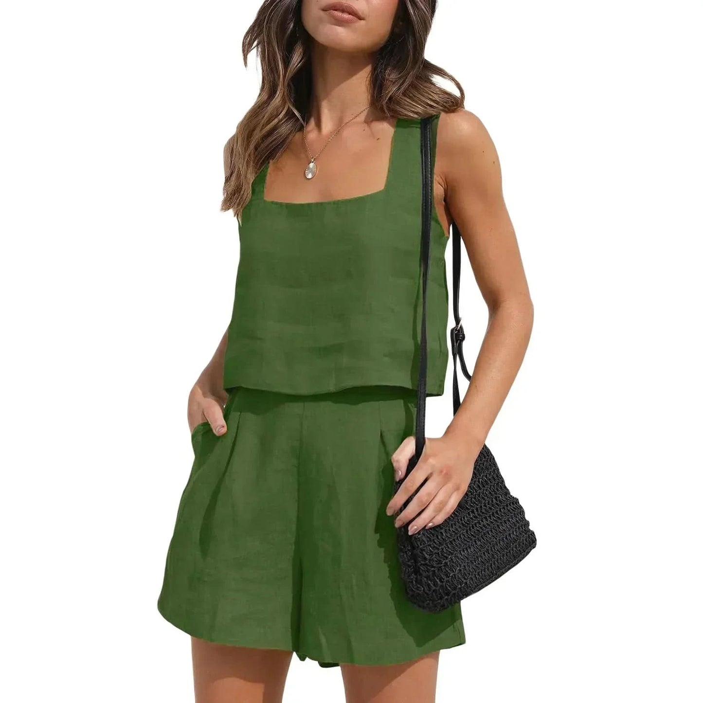 Ensemble Femme - Veste et Short Élégant - Tissu Léger - Coupe Moderne