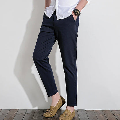 Pantalon chino homme – Coupe slim – 100% coton – Style tailleur – Longueur cheville