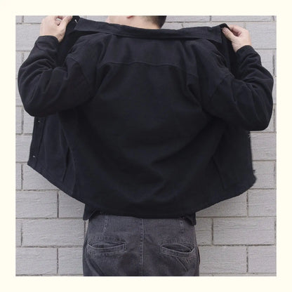 Veste en jean homme – Coupe décontractée – Col classique – Fermeture boutonnée