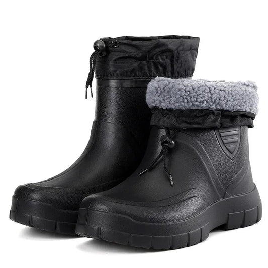 Bottes en caoutchouc homme – Imperméables – Doublure chaude – Tige mi-mollet