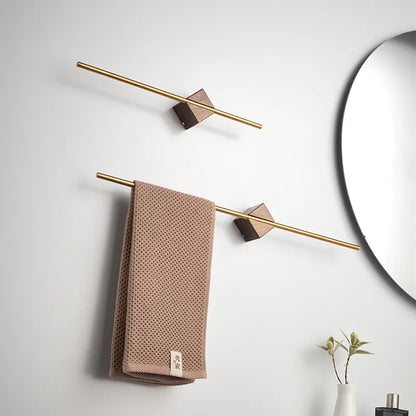 Porte-Serviettes Mural Minimaliste en Métal et Bois