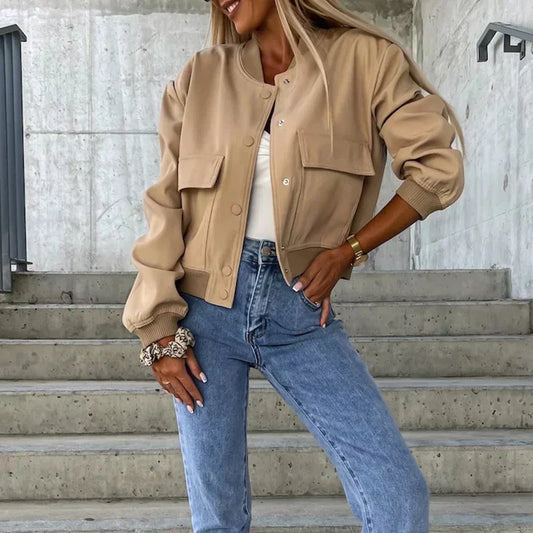 Veste femme – Coupe décontractée – Fibres naturelles – Boutonnage – Poches à rabat