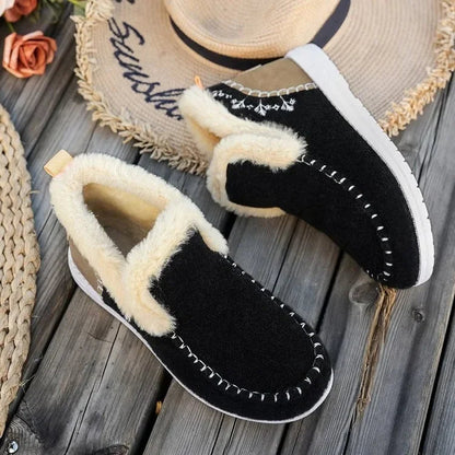 Bottines femme – Doublure en fausse fourrure – Texture feutrée – Coupe décontractée